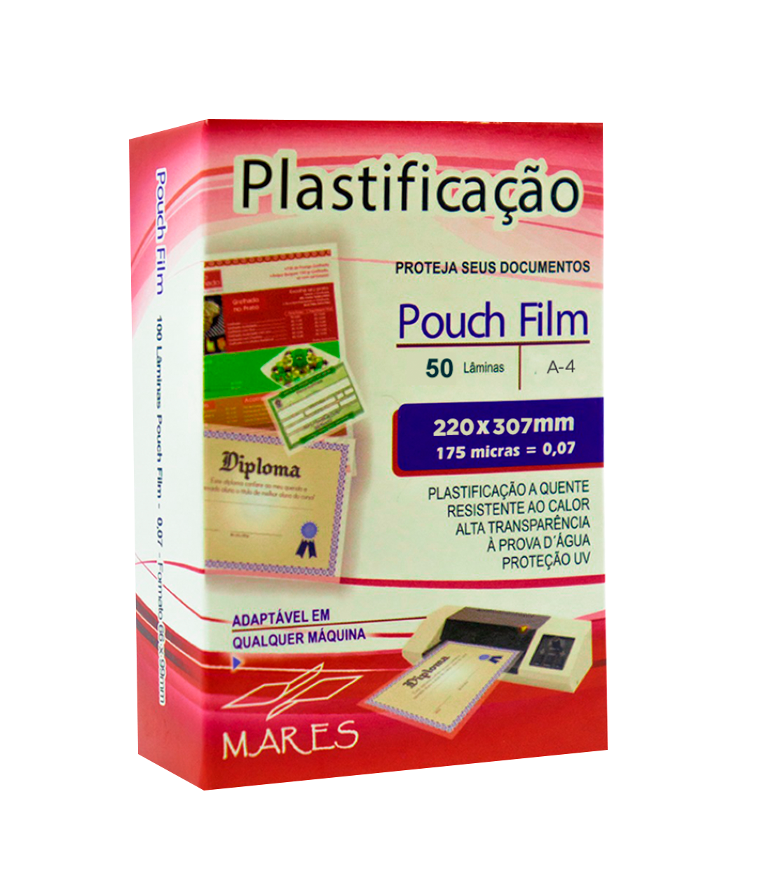 Plastico para Plastificação - Polaseal A4 220x307x0,07mm 100fls - Mares