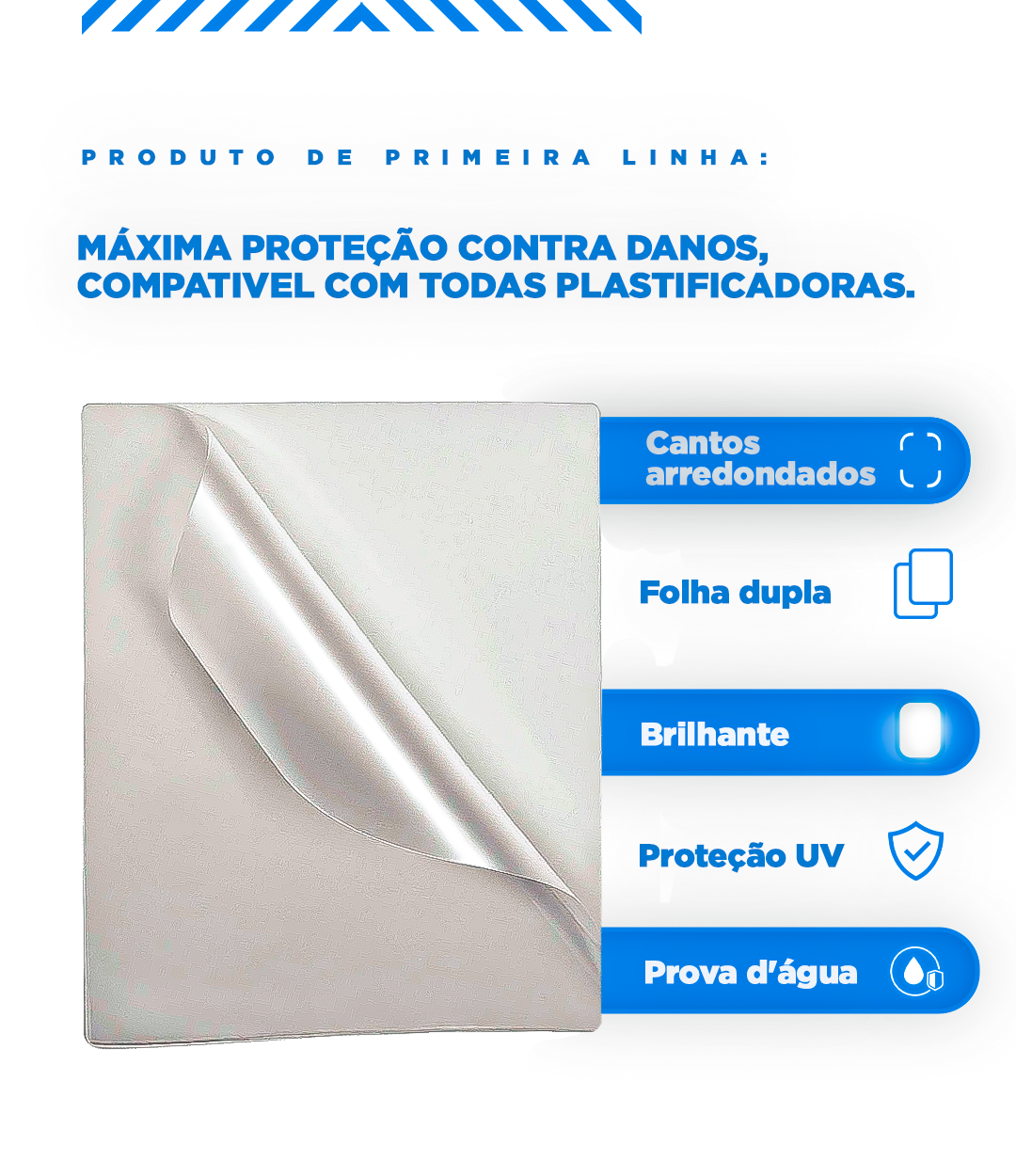 Plástico para Plastificação Pouch Film RG 125mic 100 fls