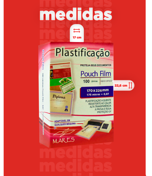 Plástico para Plastificação Pouch Film RG 125mic 100 fls